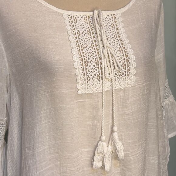 FINAL ❤️ Cupshe White ruffle embroidered tunic swim cover Size S - Picture 4 of 7